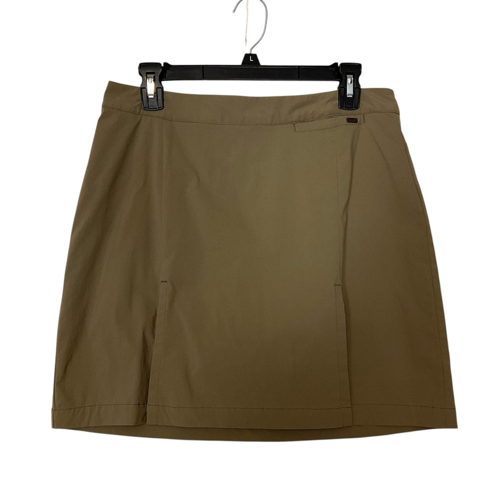 LOLË sz 8 Skort Front Slits Back Zip Matching Shorts Hiking Khaki